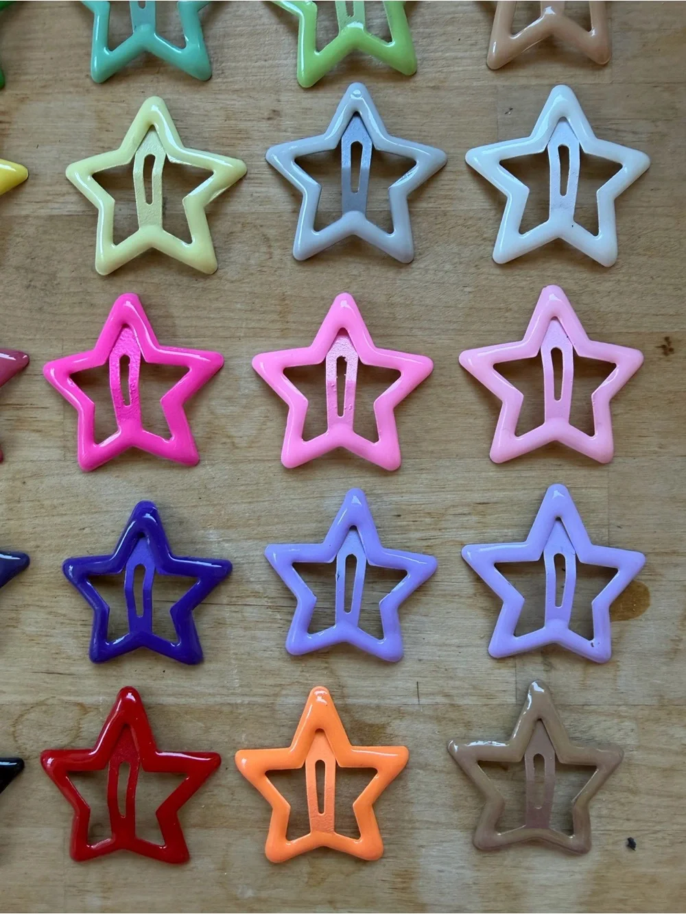 Set of 24 Colorful Star Hair Clips Snap Clips - Multicolor Set Rainbow Y2K